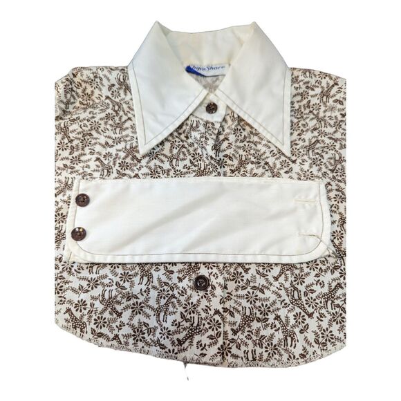 Ship'n Shore Other - Vintage Ship'n Shore Dickie Collar & Wrist Cuffs Giraffes Flowers Brown & Cream